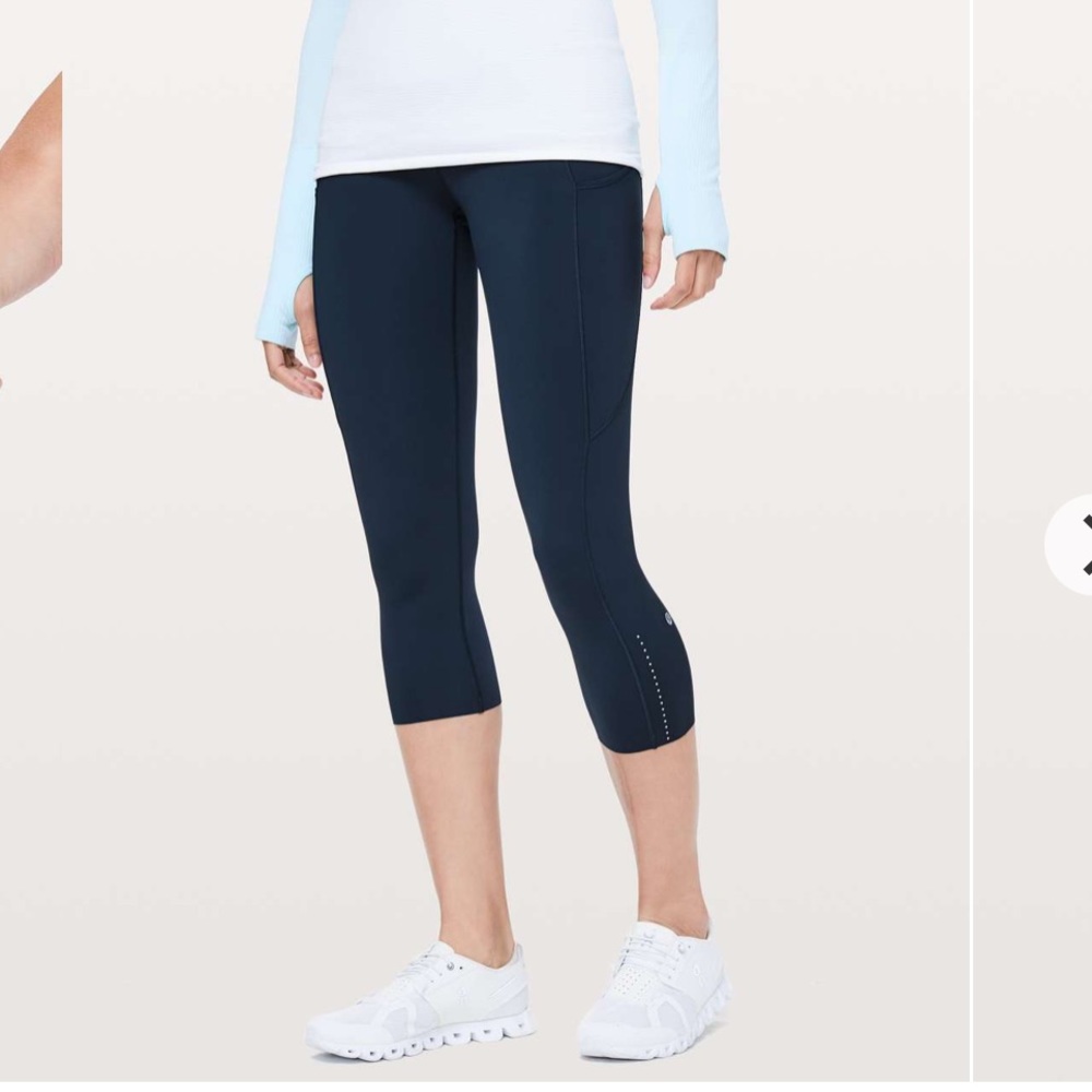 Lululemon Fast & Free Crop II Nulux 19” True Navy